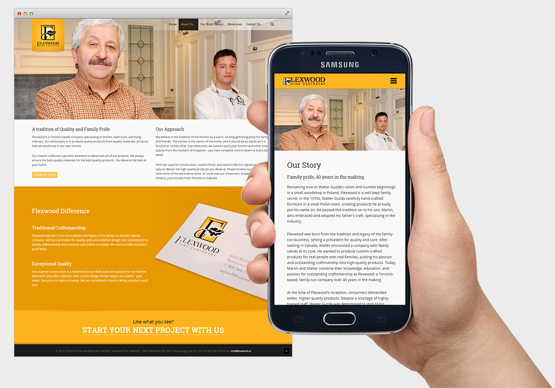 Flexwood Fine Cabinetry - Mobile Website Design